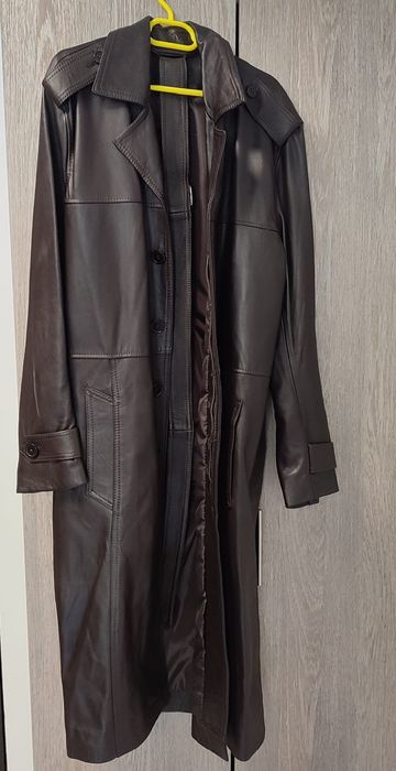 Geaca lunga de piele naturala