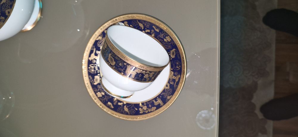 Set serviciu de cafea Zepter 12 piese. Pictate manual, aurite.