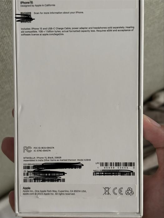 Продам iphone 15 black 256gb 100%