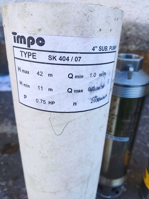 Потопяем помпен агрегат, 4 цола, impo, SK 404/07 - не е изполван, мостра престояла на склад, реф №02