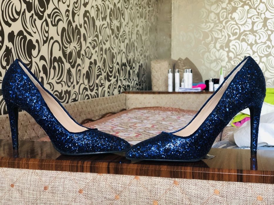 Туфли-лодочки синего цвета