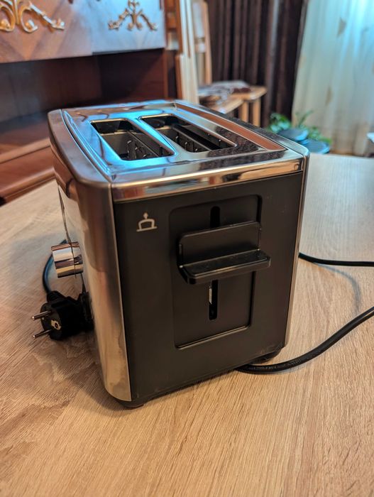 Prajitor de paine Tefal TT420D30, 900W, Functie de dezghetare si reincalzire, 7 niveluri, Inox/Negru