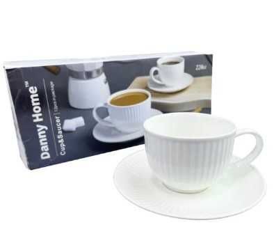 Порцеланов сервиз за чай и кафе 6 чаши 250мл с чинийки