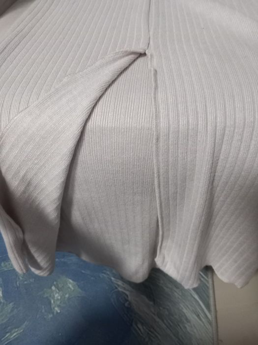 Rochie tricotata midi grej deschis crem mărimea S Zara