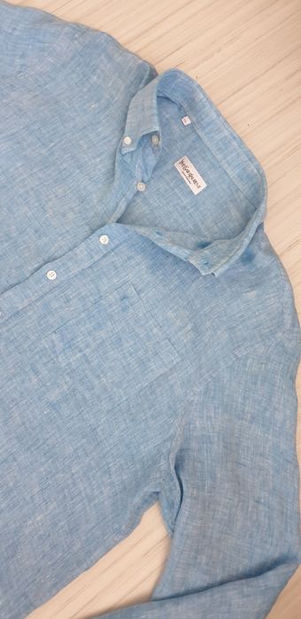 Yves Saint Laurent  Len  Mens Size 2XL ОРИГИНАЛ! Мъжка Ленена Риза.