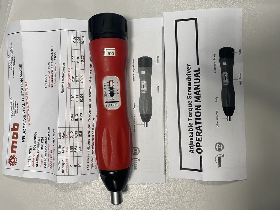 Surubelnitã dinamometrică Mob 1/4" 2-10 Nm, pentru biti