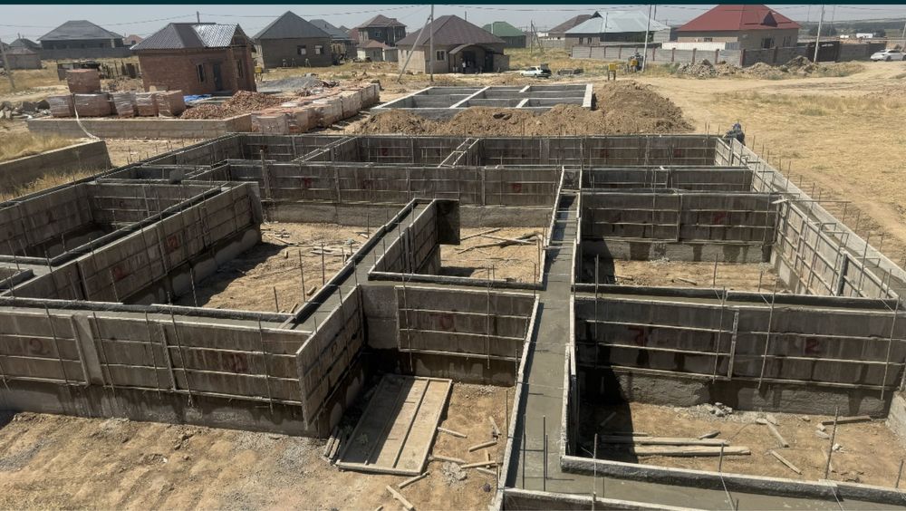 заливаем фундамент бетон құямыз фундамент құямыз куямыз шымкент миксер