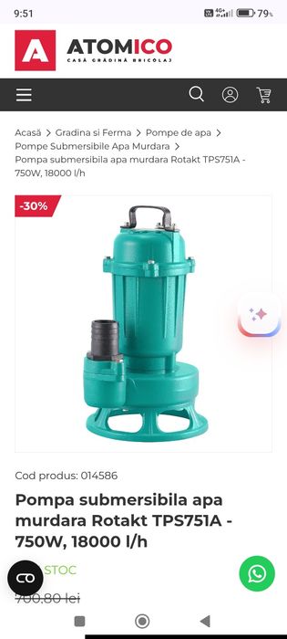 Pompa submersibila apa murdara