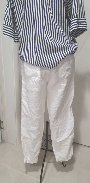 ZARA бял спортен панталон размер 36, ЗАРА
