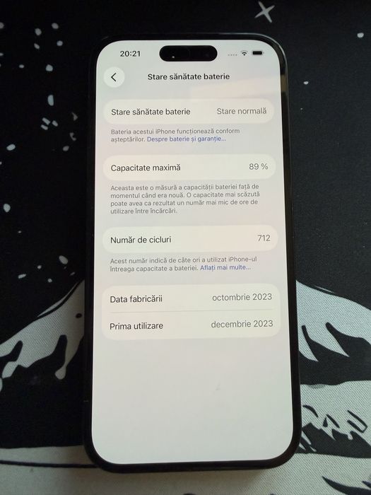 iPhone 15 128GB (Black) Negru - 89% baterie