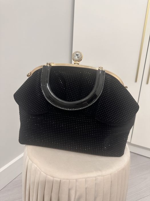 Сумка черная бархат