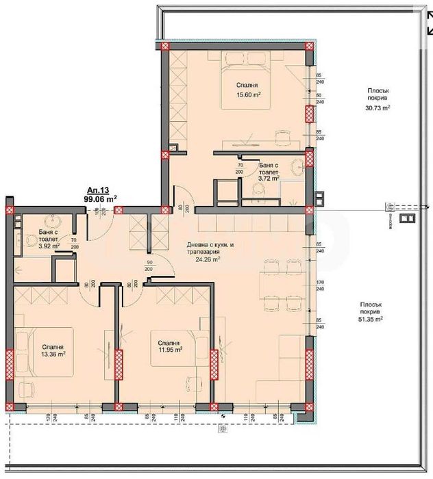 Продава се Четиристаен апартамент в Варна, м-т Пчелина - 198 кв.м за 575 €/кв.м - Снимка #1