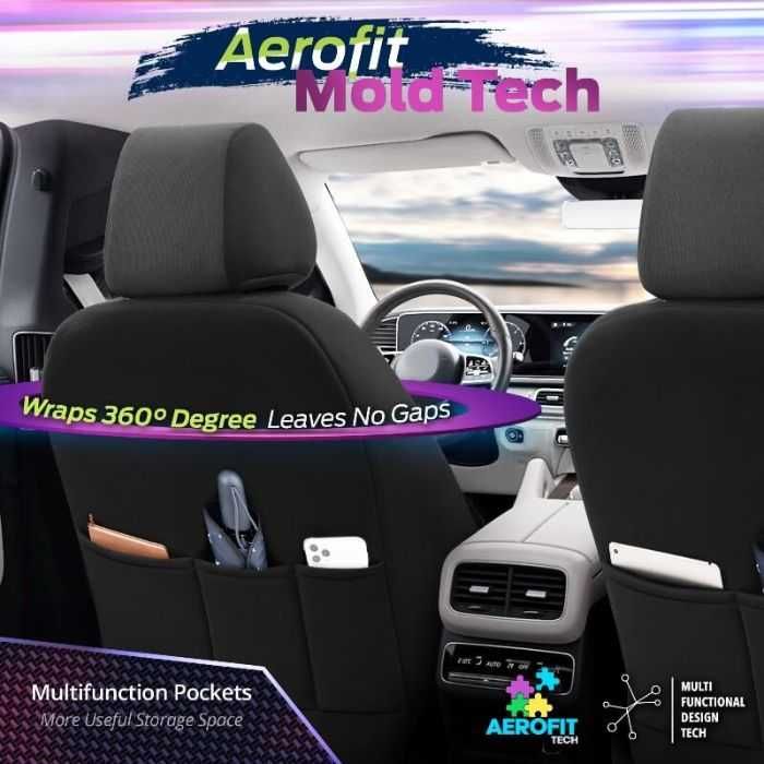 Пълен Комплект Тапицерия За Автомобил Otom Carbon, Червено-Черно