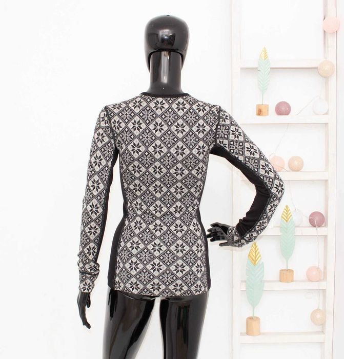 Kari Traa дамска блуза черно сива термо бельо от мериносна вълна S