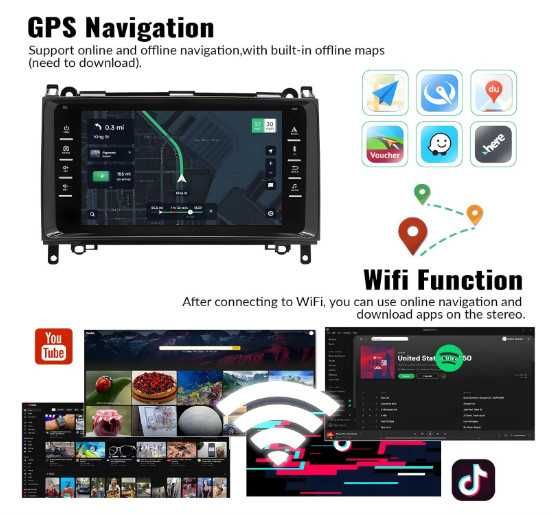 CAMECHO автомобилна мултимедия за Mercedes Benz, 2Din