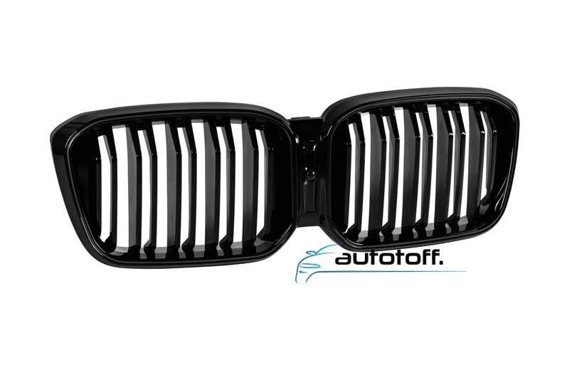 Grila dubla compatibila cu BMW X3 G01 X4 G02 Facelift (22-24) Negru lucios cu LED
