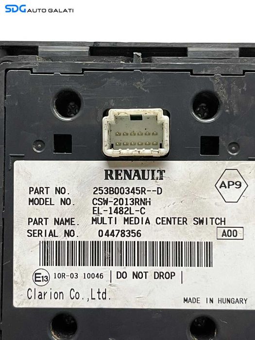 Joystick Buton Butoane Maneta Comanda Navigatie GPS Renault Megane 3 2008 - 2015 Cod 253B00345R [V0404]