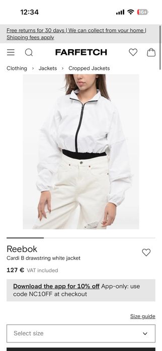 Geaca cropped Reebok x Cardi B