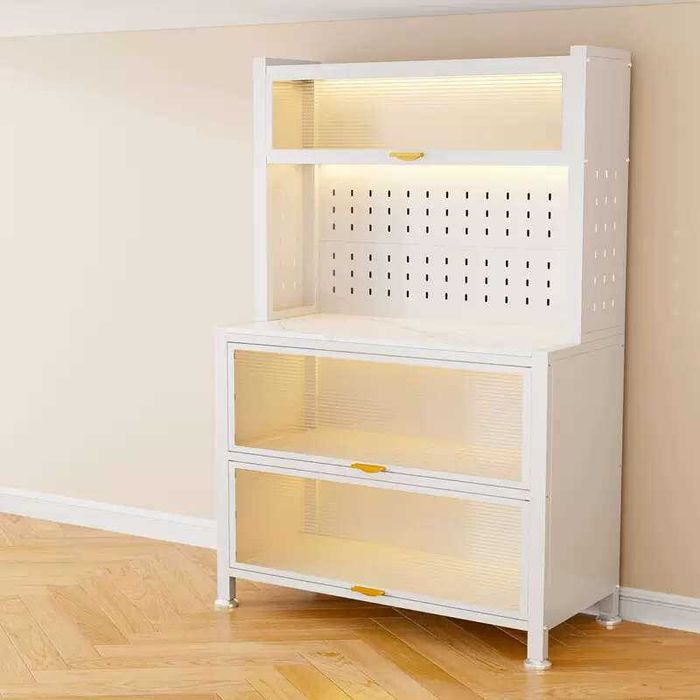 Буфетный шкаф для кухни с полками и дверцами\polkali bufet shkafi bor