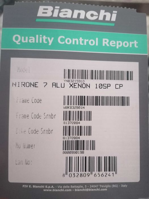 Cursiera Bianchi Nirone 7 Campagnolo Veloce