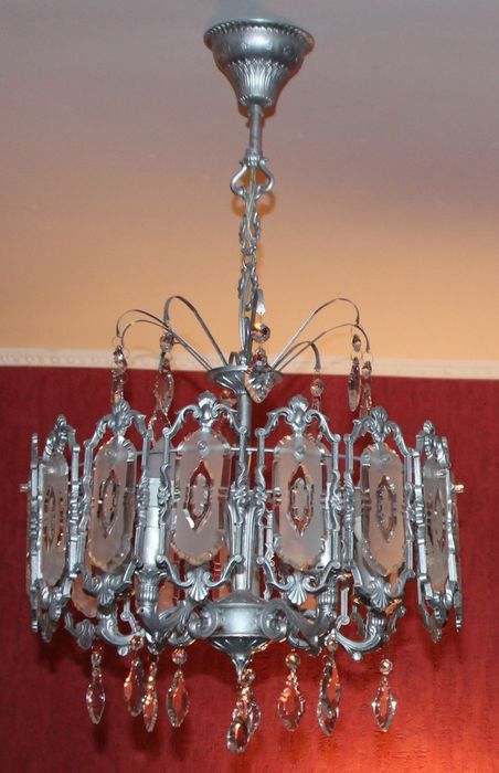 Хрустальная чешская люстра 5 ламп