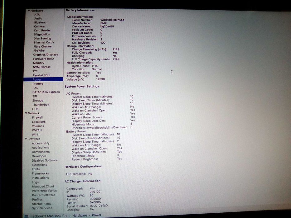 MacBook Pro(13.3-inch) /Intel Core 2 Duo ,2.53GHz/SSD 120 GB/4gb RAM/El Capitan
