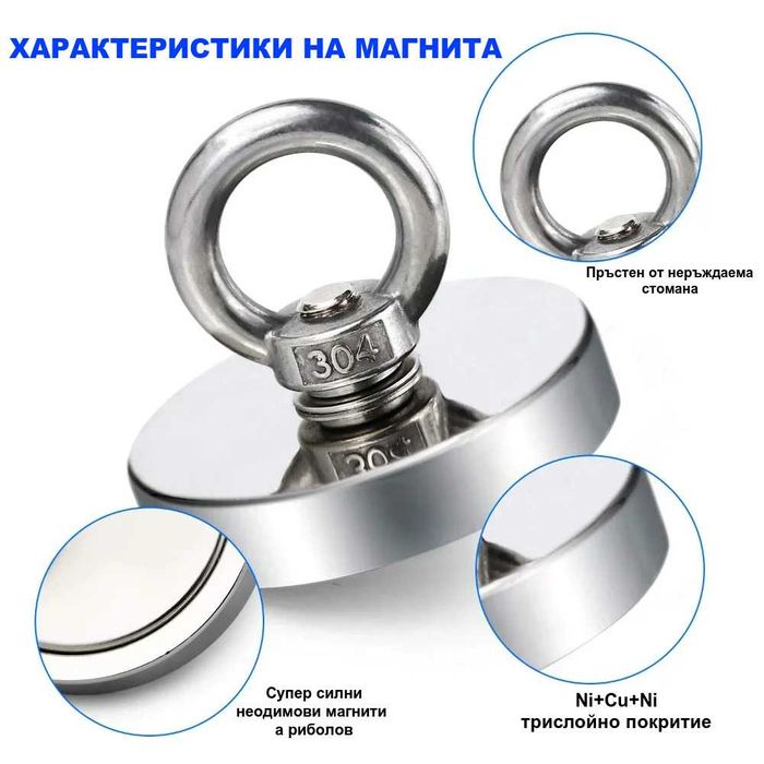 Неодимови магнити с халка, КЛАС N52 | Magnet fishing