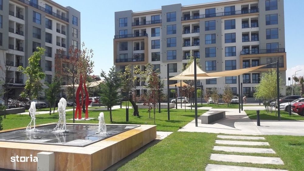 Apartament intr-un complex cu gradina privata si fantani decorative, l