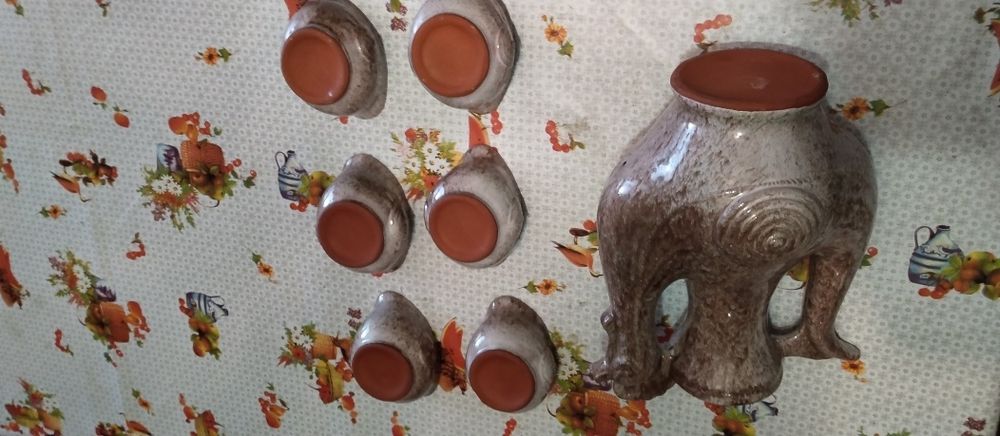 Керамичен комплект Кана с 6 чаши за вино,саке и др. питиета