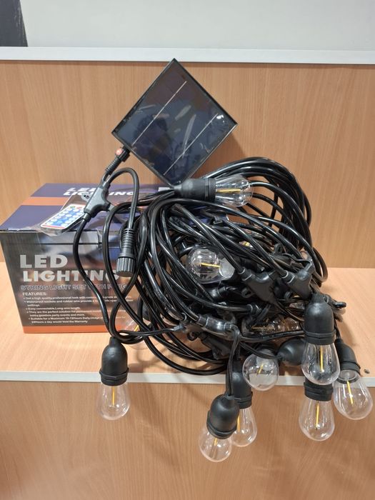 Ghirlandă luminoasă cu becuri LED solară 20 metrii