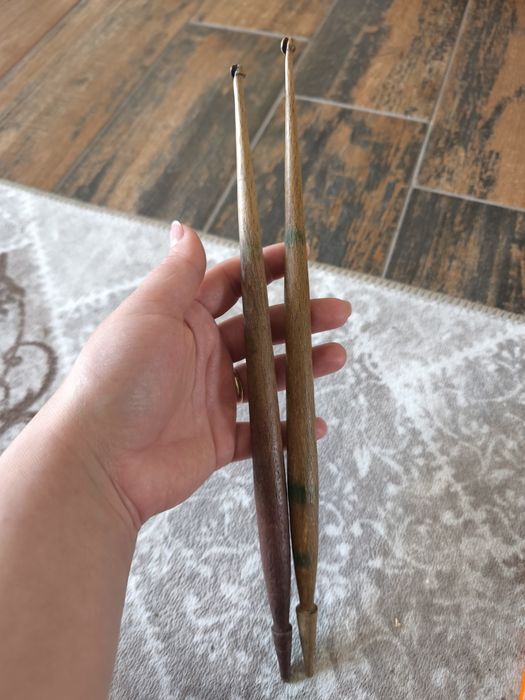 Дървени Автентични пръчки за предене на прежда 2бр