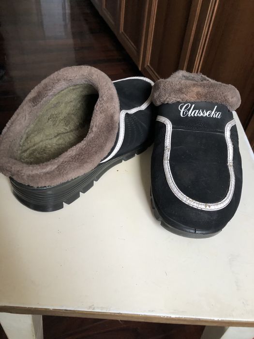 Шлепки утепленные женские