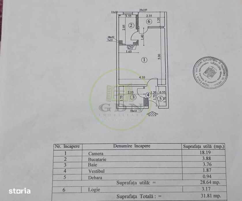 Garsoniera de vanzare | 31,81 mp | Etaj 1/10 | Drumul Taberei – Favo