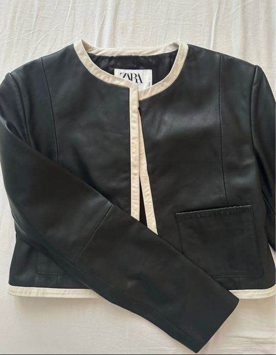 Geaca zara scurta piele 100%