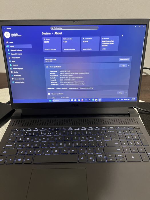 laptop Dell G15 model 5510