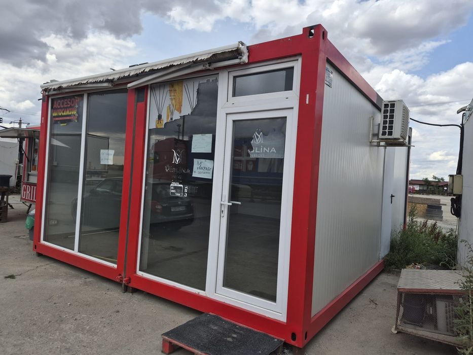 Container modular comercial Premium 6x2,4 m|, Panouri sandwich, Climă, Gata de utilizare