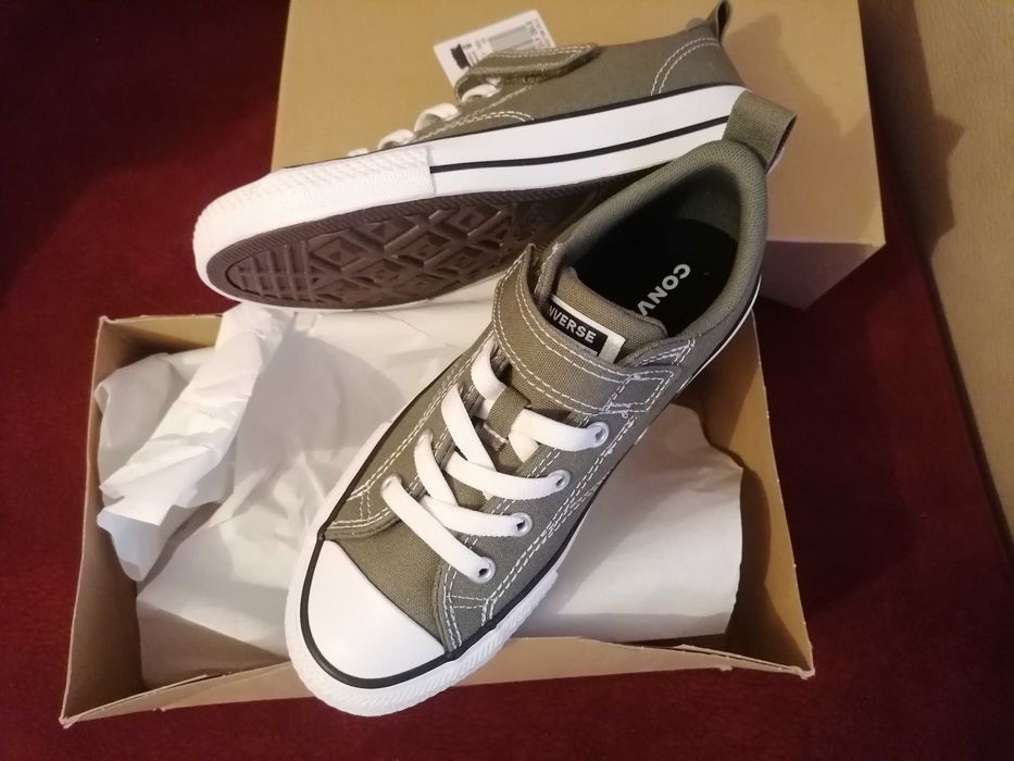 TENESI CONVERSE COPII MARIMEA 34 - 35 - BAIAT FATA UNISEX CHUCK TAYLOR all star malden - pantofi sport adidasi sneakersi casual oliv - ORIGINALI