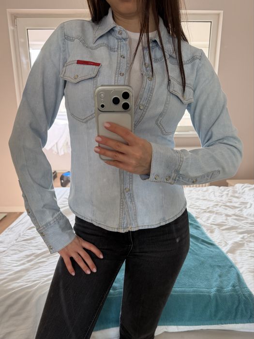 Camasa    din denim cu capse