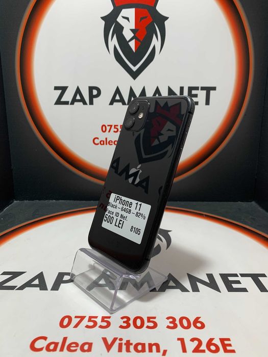Zap Amanet Vitan - iPhone 11 - Black - 64Gb - 82% - Face ID Nef.
