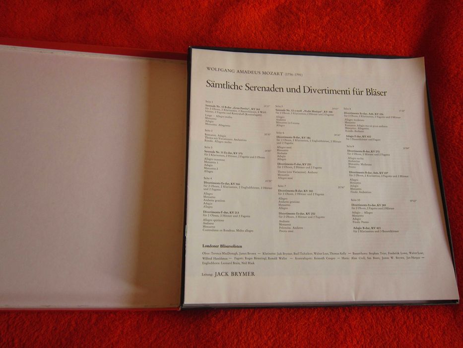 vinil rar Mozart Serenade Divertismente instr. suflat Jack Brymer 1978