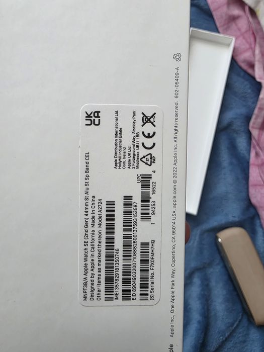 Apple Watch SE GPS + Cellular, Midnight Aluminium 44mm, Отлично