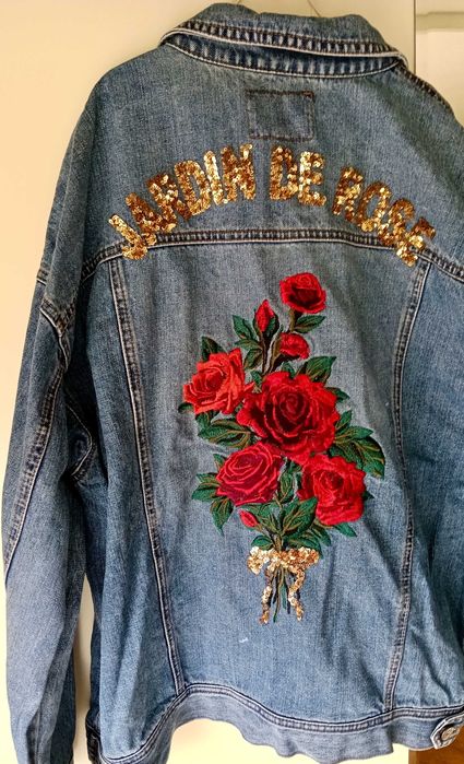 Geaca Jeans cu trandafiri