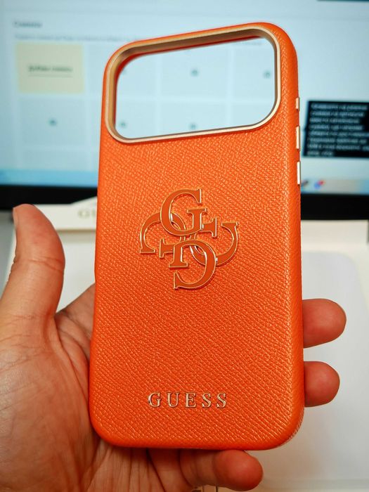GUESS Калъф Кейс за iPhone 17 Pro Max / Orange / Оригинал /
