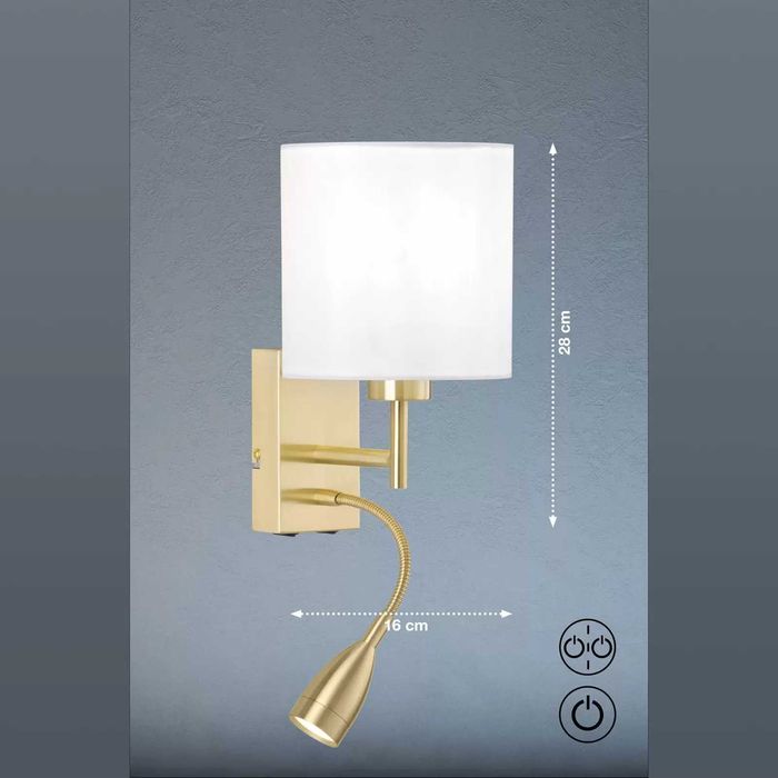 Pereche aplice alama/alb cu lampa de citit - noi in cutie