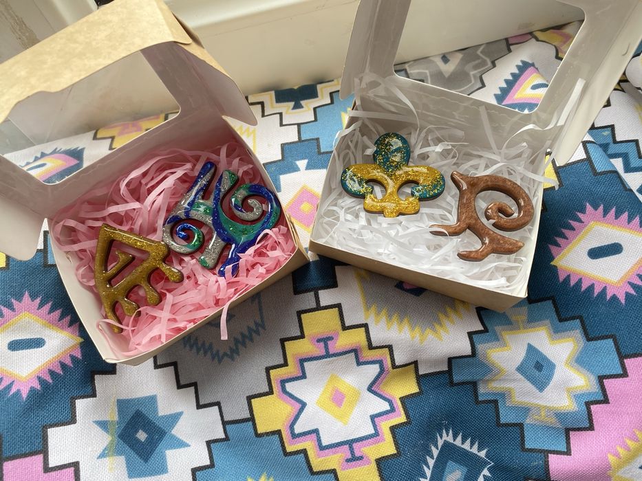 Этно брошь ручная работа