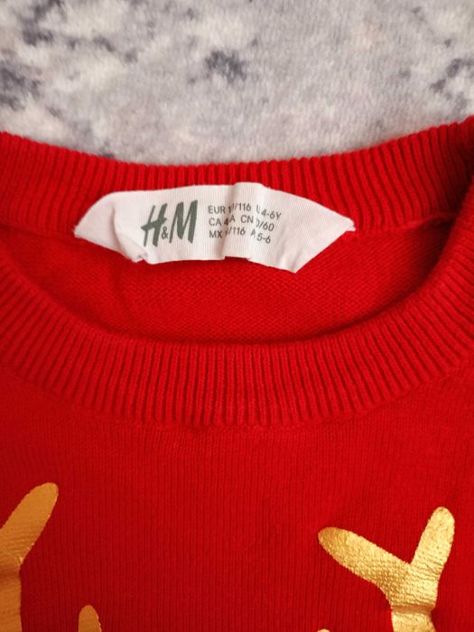 Детски пуловер коледен H&M