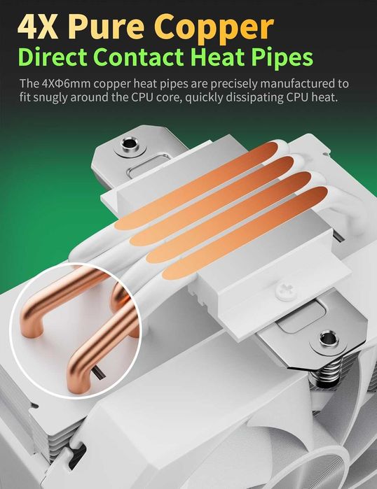 Cooler CPU upHere gaming up1TC4 White CPU Air Cooler,AMD Intel TDP230W