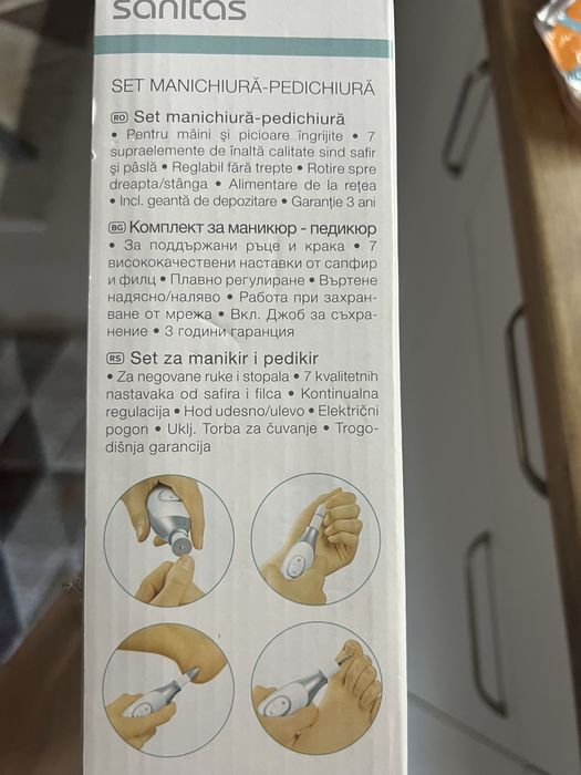 Комплект за маникюр и педикюр Sanitas