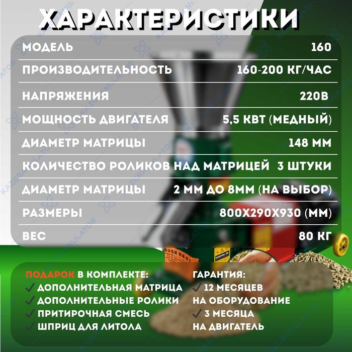 Грануляторы 160м 220в и 380в
