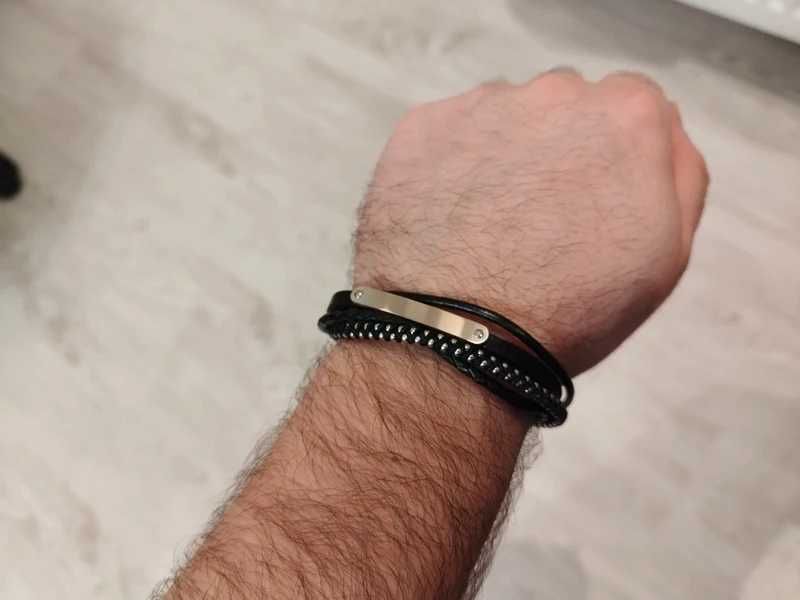 Brățară bărbați JewelryWe, piele, cu închidere magnetică